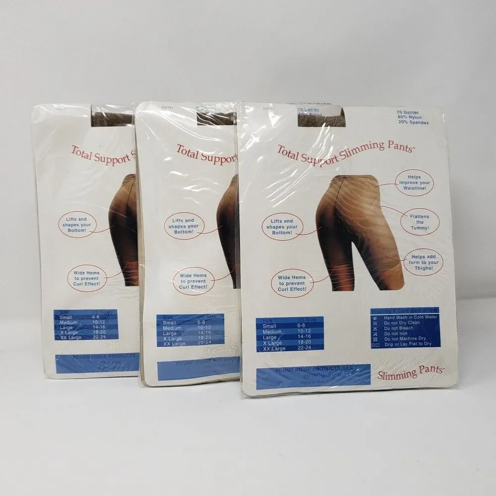 Lot 3 Beauty Code Total Support Slimming Pants Natural Size XLarge New 06325